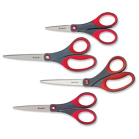 3M COMMERCIAL 3M MMM1448B Scissors- Precision- 8in. Bent- Gray-Red 1448B